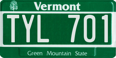 VT license plate TYL701