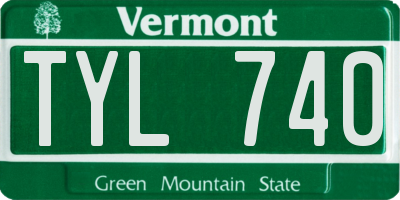 VT license plate TYL740