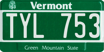 VT license plate TYL753