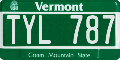 VT license plate TYL787