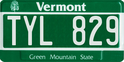 VT license plate TYL829