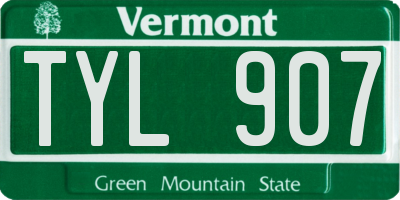 VT license plate TYL907