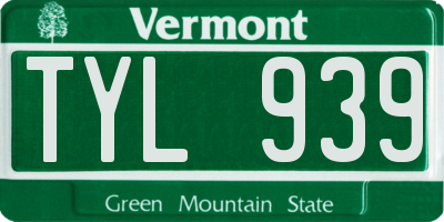 VT license plate TYL939