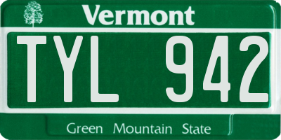 VT license plate TYL942