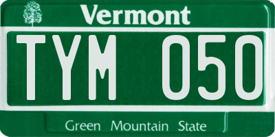 VT license plate TYM050