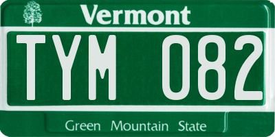 VT license plate TYM082