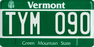 VT license plate TYM090