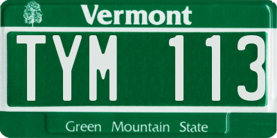 VT license plate TYM113
