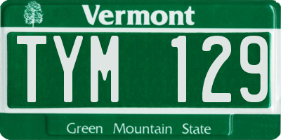 VT license plate TYM129