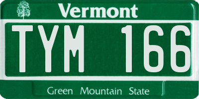 VT license plate TYM166