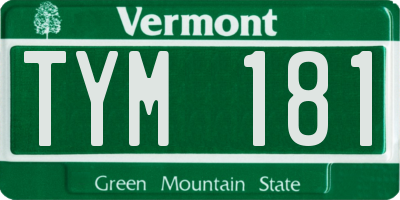 VT license plate TYM181