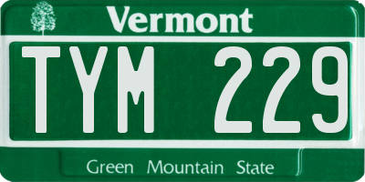 VT license plate TYM229