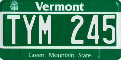 VT license plate TYM245