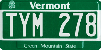 VT license plate TYM278