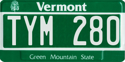 VT license plate TYM280