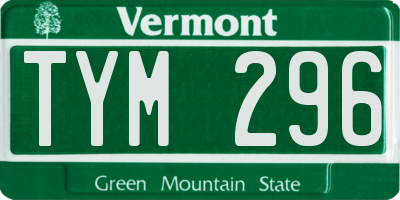 VT license plate TYM296