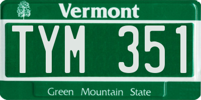 VT license plate TYM351