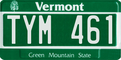 VT license plate TYM461