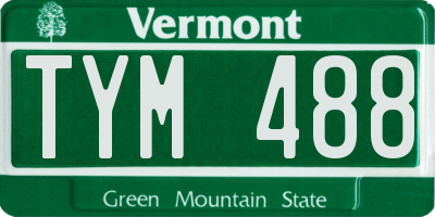VT license plate TYM488