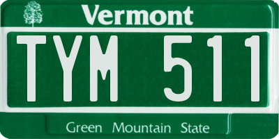 VT license plate TYM511