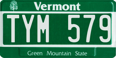 VT license plate TYM579