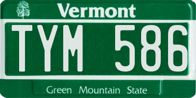 VT license plate TYM586