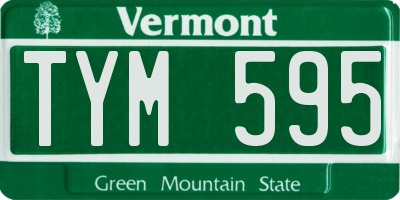 VT license plate TYM595