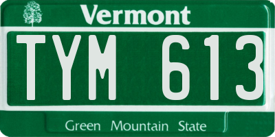 VT license plate TYM613