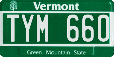 VT license plate TYM660