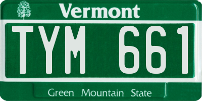 VT license plate TYM661