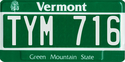 VT license plate TYM716