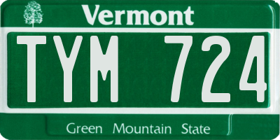 VT license plate TYM724