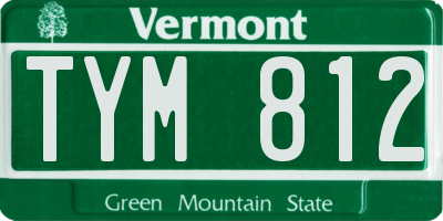 VT license plate TYM812