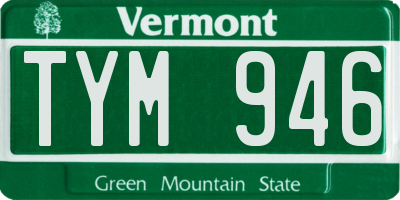VT license plate TYM946