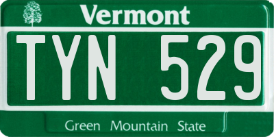 VT license plate TYN529