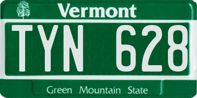 VT license plate TYN628