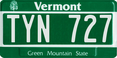 VT license plate TYN727