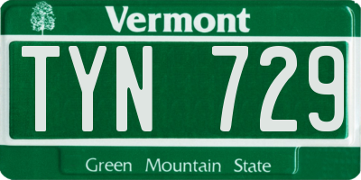 VT license plate TYN729