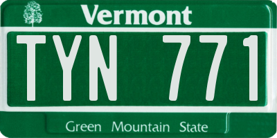 VT license plate TYN771