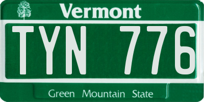 VT license plate TYN776