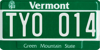 VT license plate TYO014