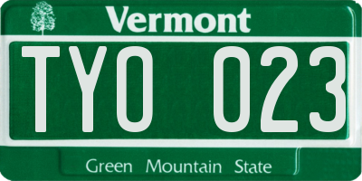 VT license plate TYO023