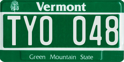 VT license plate TYO048