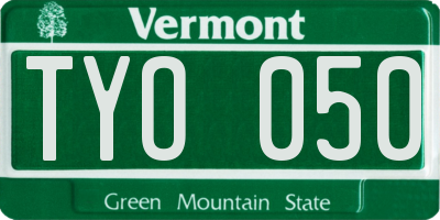 VT license plate TYO050