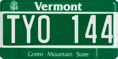 VT license plate TYO144