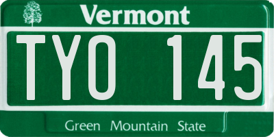 VT license plate TYO145