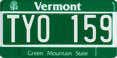 VT license plate TYO159