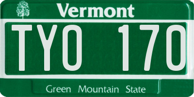 VT license plate TYO170