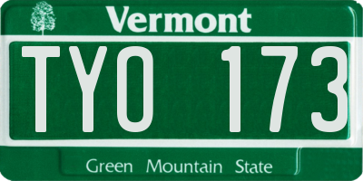 VT license plate TYO173