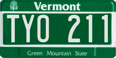 VT license plate TYO211
